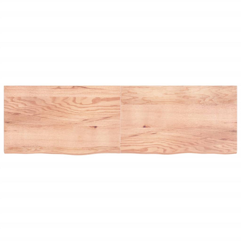 Bathroom Countertop Light Brown 200x60x4 cm Treated Solid Wood