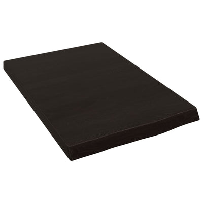 Bathroom Countertop Dark Brown 40x60x4 cm Treated Solid Wood