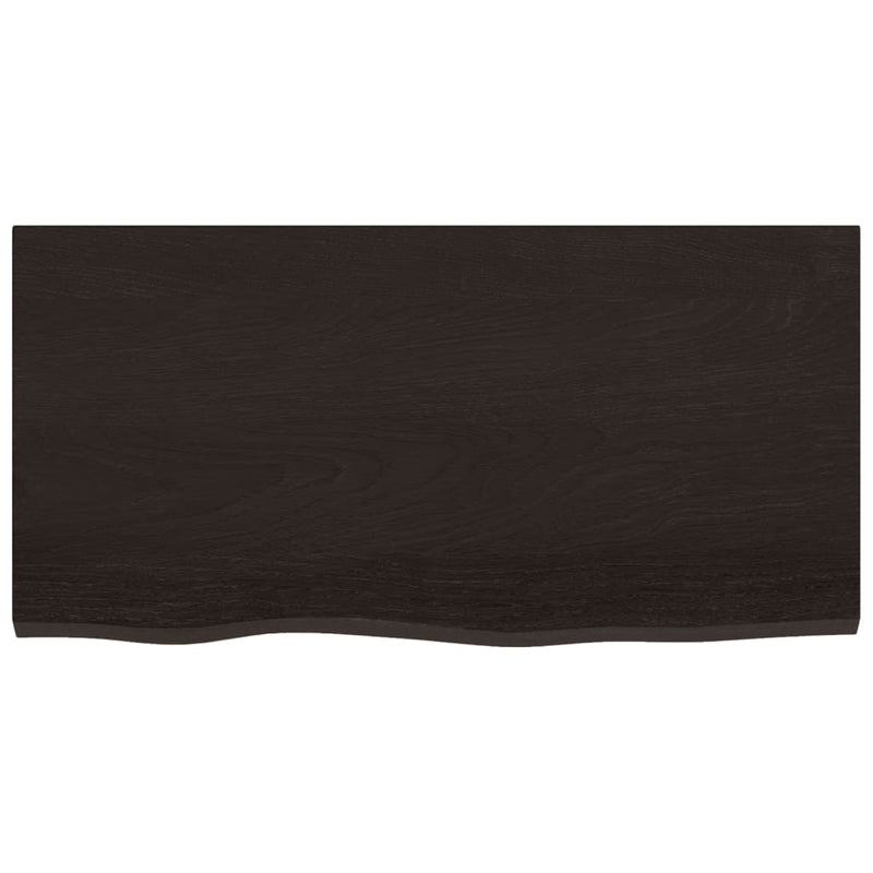 Bathroom Countertop Dark Brown 80x40x4 cm Treated Solid Wood