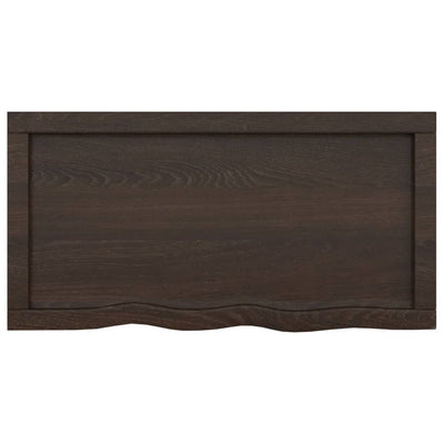 Bathroom Countertop Dark Brown 80x40x4 cm Treated Solid Wood