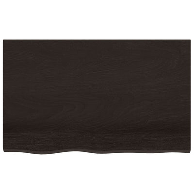 Bathroom Countertop Dark Brown 80x50x4 cm Treated Solid Wood