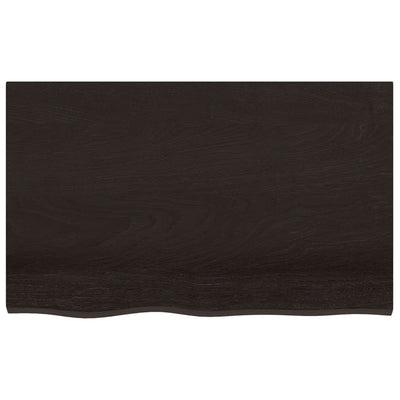 Bathroom Countertop Dark Brown 80x50x6 cm Treated Solid Wood