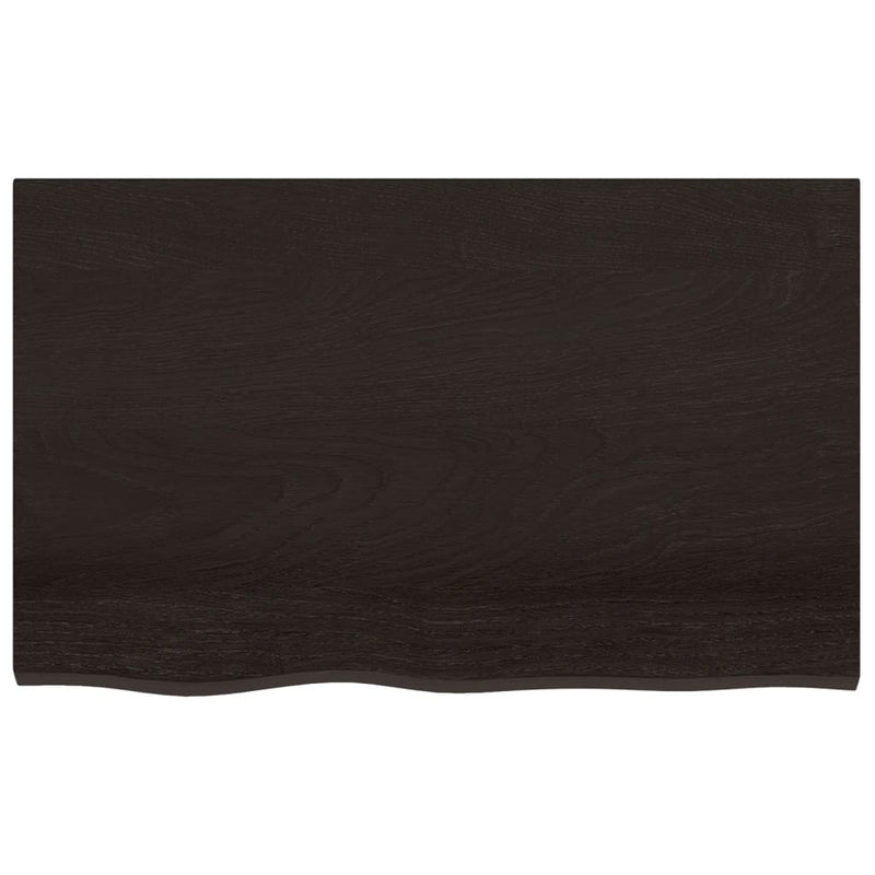 Bathroom Countertop Dark Brown 80x50x6 cm Treated Solid Wood