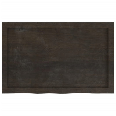 Bathroom Countertop Dark Brown 80x50x6 cm Treated Solid Wood