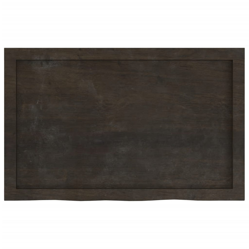 Bathroom Countertop Dark Brown 80x50x6 cm Treated Solid Wood