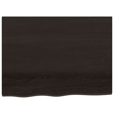 Bathroom Countertop Dark Brown 80x60x4 cm Treated Solid Wood