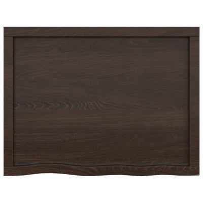 Bathroom Countertop Dark Brown 80x60x6 cm Treated Solid Wood