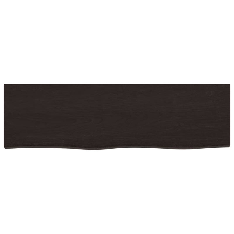 Bathroom Countertop Dark Brown 100x30x4 cm Treated Solid Wood