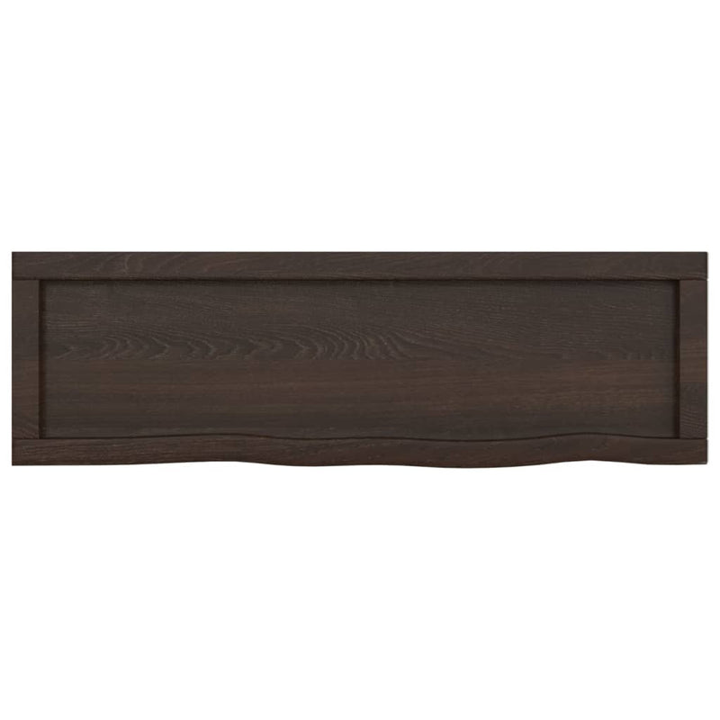 Bathroom Countertop Dark Brown 100x30x4 cm Treated Solid Wood