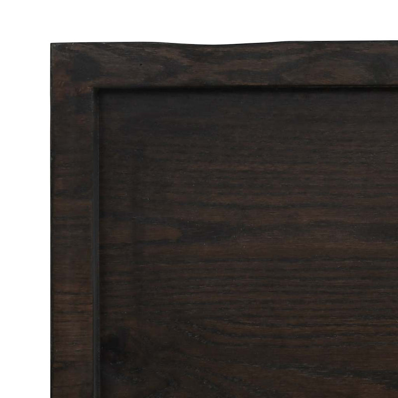 Bathroom Countertop Dark Brown 100x40x6 cm Treated Solid Wood