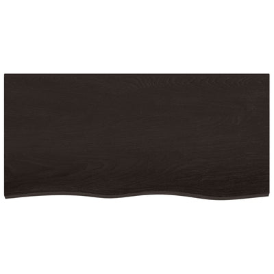 Bathroom Countertop Dark Brown 100x50x4 cm Treated Solid Wood