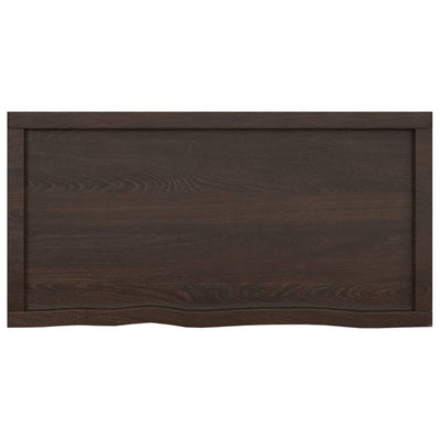 Bathroom Countertop Dark Brown 100x50x4 cm Treated Solid Wood