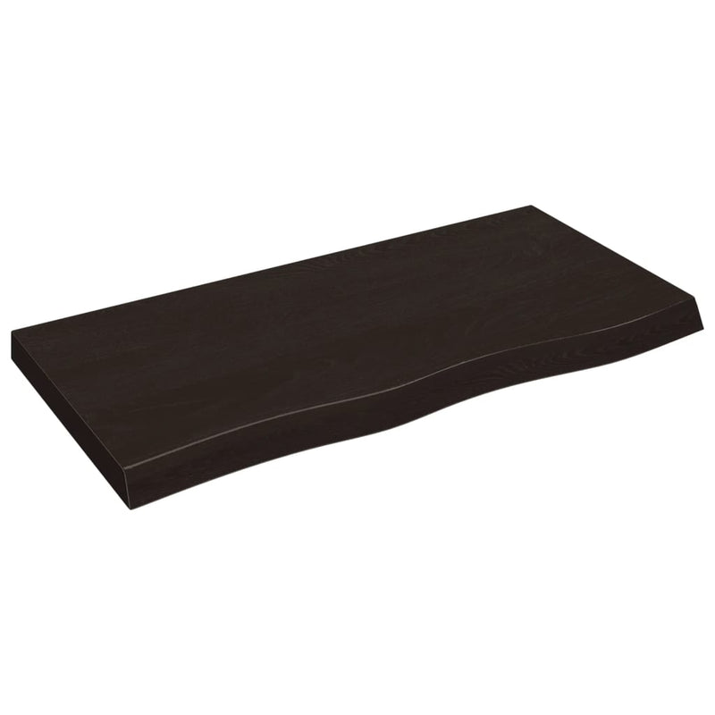 Bathroom Countertop Dark Brown 100x50x6 cm Treated Solid Wood