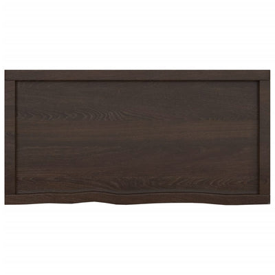 Bathroom Countertop Dark Brown 100x50x6 cm Treated Solid Wood