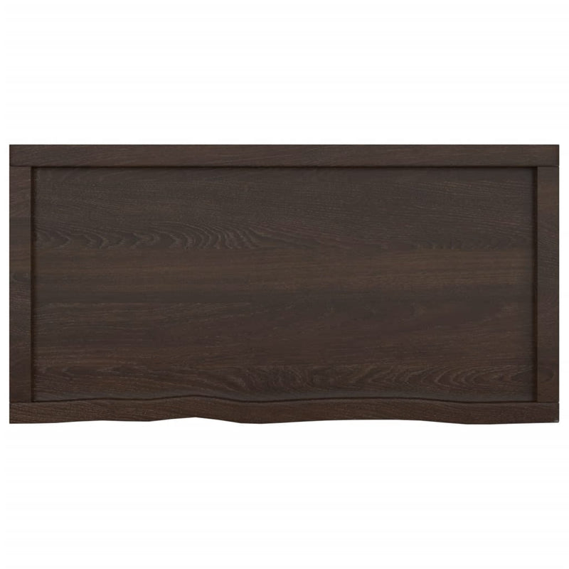 Bathroom Countertop Dark Brown 100x50x6 cm Treated Solid Wood