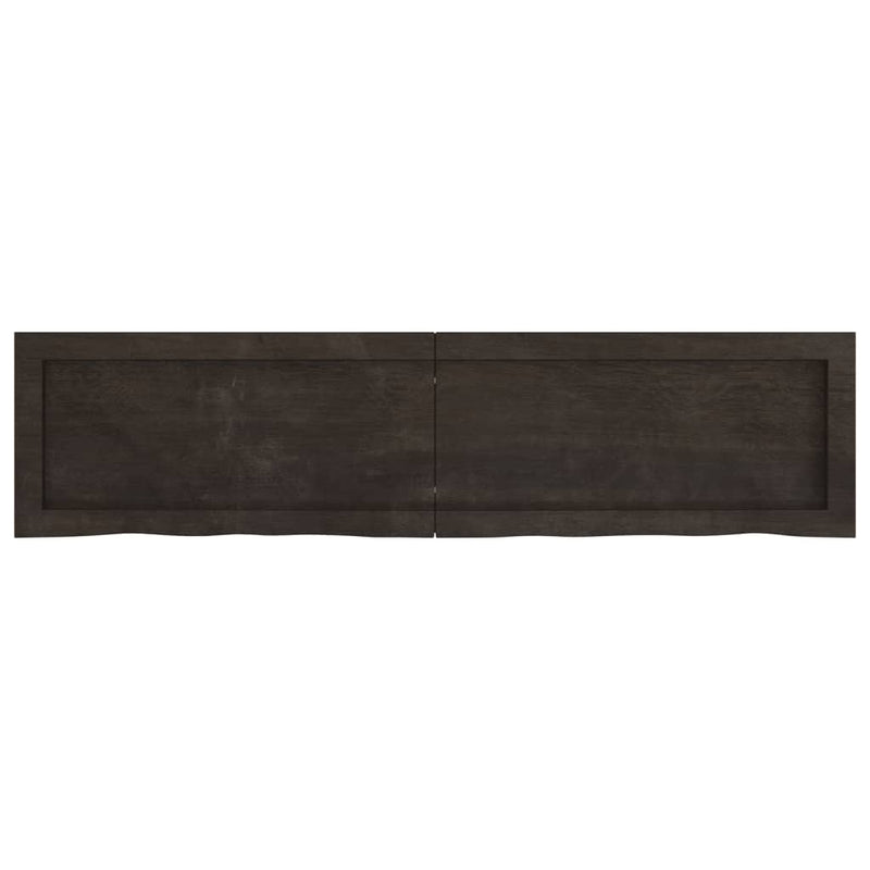 Bathroom Countertop Dark Brown 120x30x4 cm Treated Solid Wood