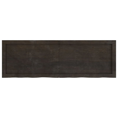 Bathroom Countertop Dark Brown 120x40x4 cm Treated Solid Wood