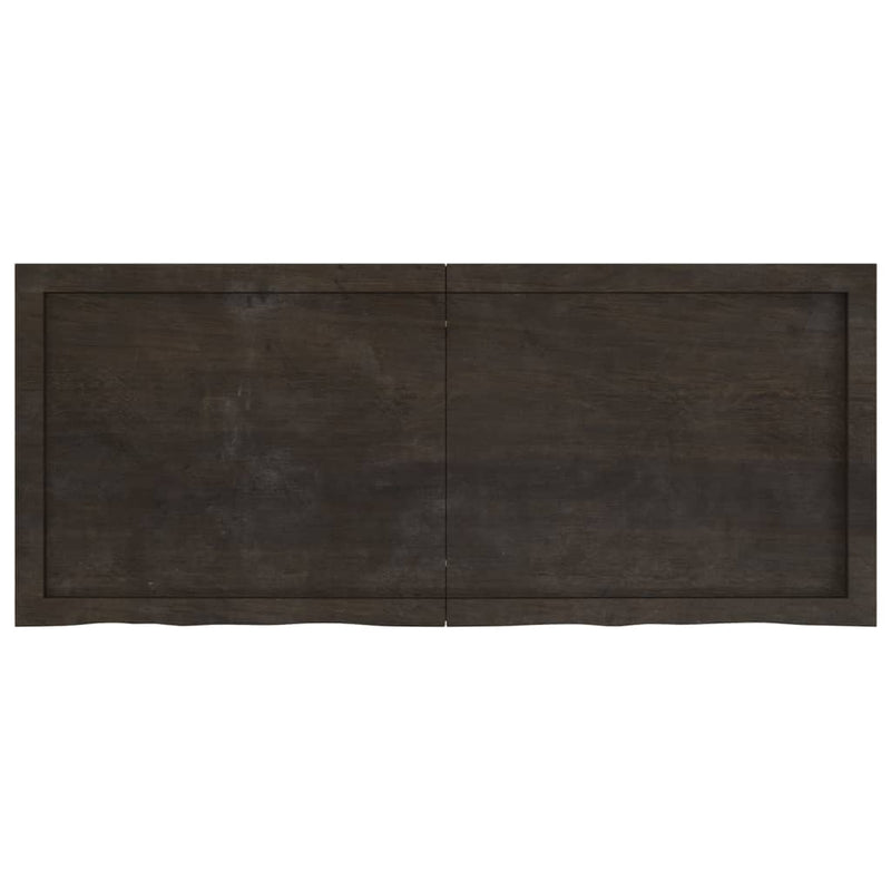 Bathroom Countertop Dark Brown 120x50x4 cm Treated Solid Wood