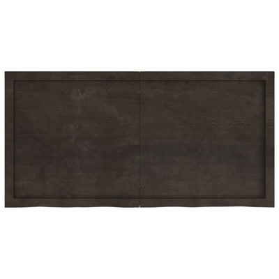 Bathroom Countertop Dark Brown 120x60x4 cm Treated Solid Wood