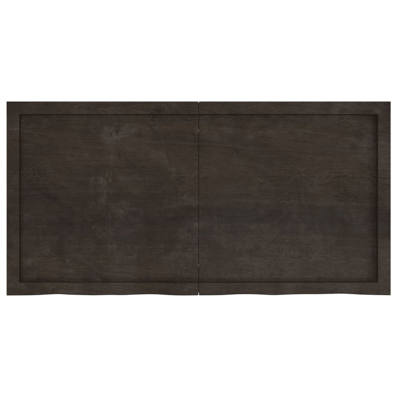 Bathroom Countertop Dark Brown 120x60x4 cm Treated Solid Wood