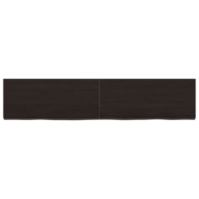 Bathroom Countertop Dark Brown 140x30x4 cm Treated Solid Wood