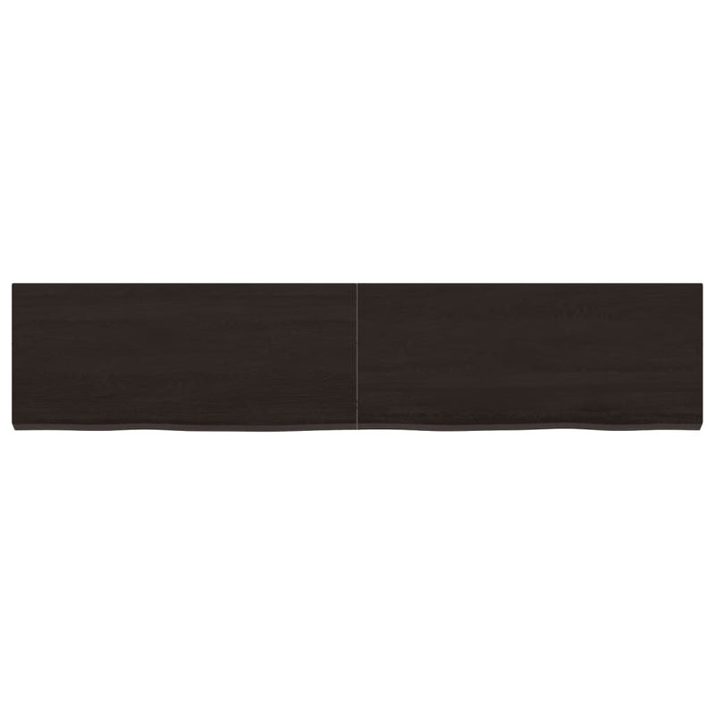 Bathroom Countertop Dark Brown 140x30x4 cm Treated Solid Wood