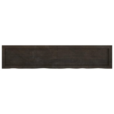 Bathroom Countertop Dark Brown 140x30x4 cm Treated Solid Wood