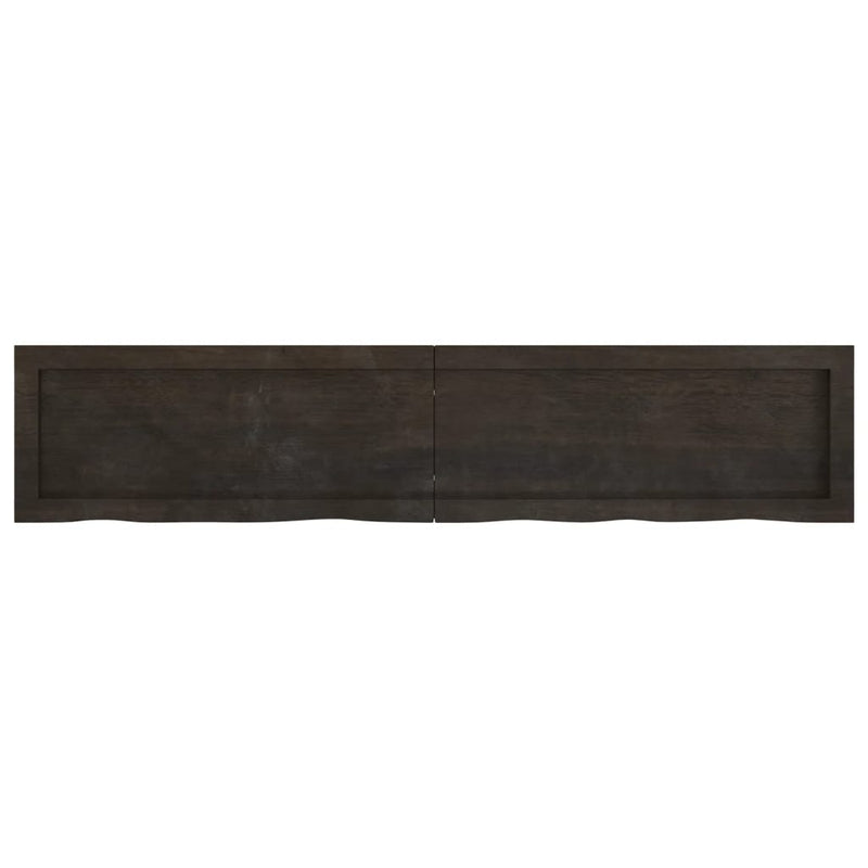 Bathroom Countertop Dark Brown 140x30x4 cm Treated Solid Wood