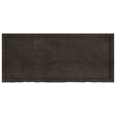 Bathroom Countertop Dark Brown 140x60x4 cm Treated Solid Wood