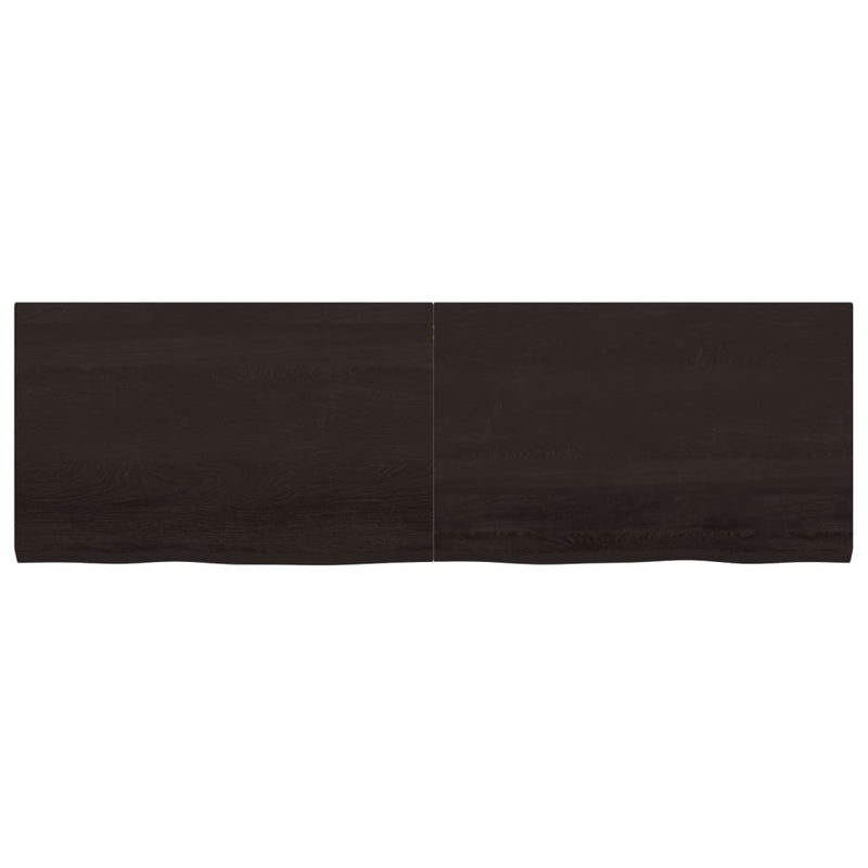 Bathroom Countertop Dark Brown 160x50x4 cm Treated Solid Wood