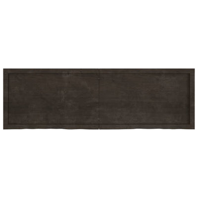 Bathroom Countertop Dark Brown 160x50x4 cm Treated Solid Wood