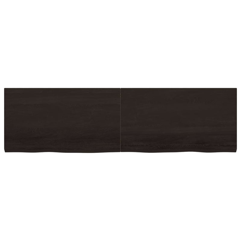 Bathroom Countertop Dark Brown 180x50x4 cm Treated Solid Wood