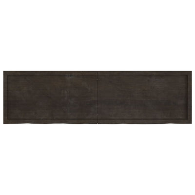 Bathroom Countertop Dark Brown 180x50x4 cm Treated Solid Wood