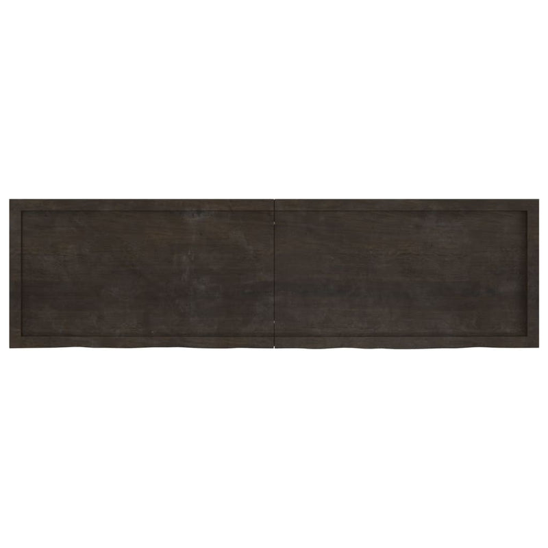 Bathroom Countertop Dark Brown 180x50x4 cm Treated Solid Wood