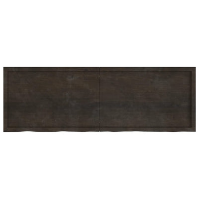 Bathroom Countertop Dark Brown 180x60x4 cm Treated Solid Wood