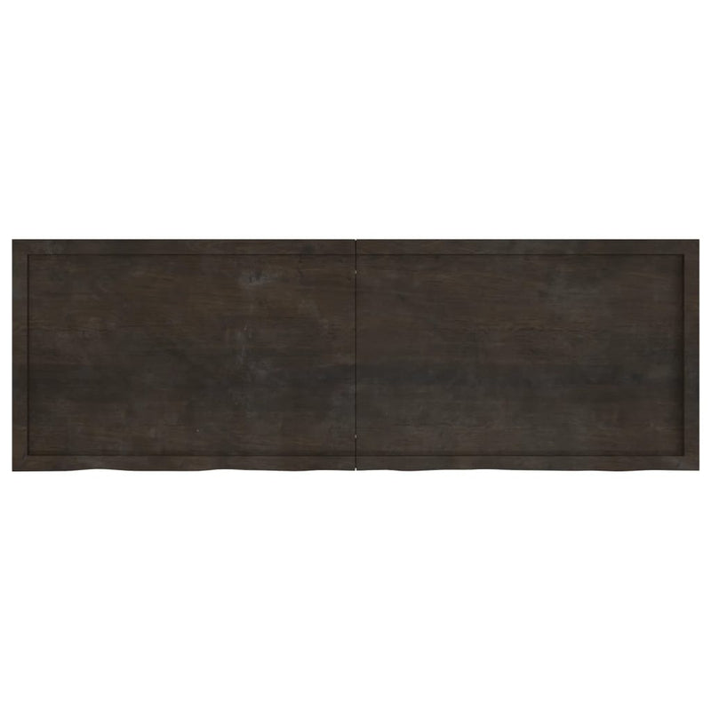 Bathroom Countertop Dark Brown 180x60x4 cm Treated Solid Wood