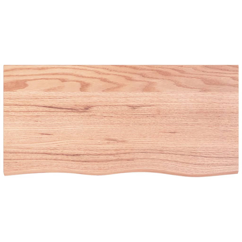 Table Top Light Brown 100x50x4 cm Treated Solid Wood Oak