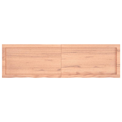 Table Top Light Brown 140x40x4 cm Treated Solid Wood Oak