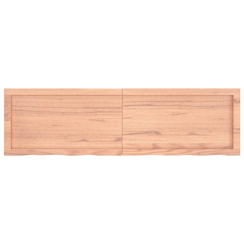 Table Top Light Brown 140x40x4 cm Treated Solid Wood Oak