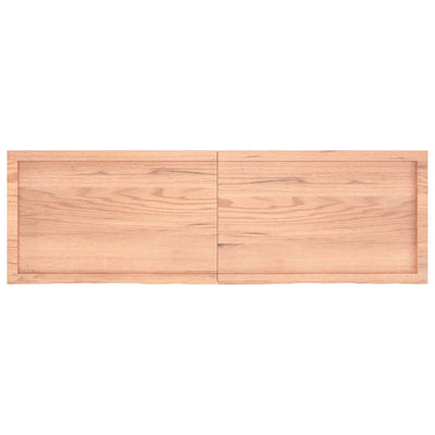 Table Top Light Brown 160x50x4 cm Treated Solid Wood Oak