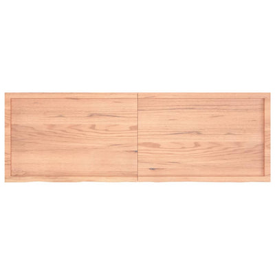 Table Top Light Brown 180x60x4 cm Treated Solid Wood Oak