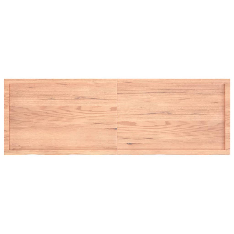 Table Top Light Brown 180x60x4 cm Treated Solid Wood Oak