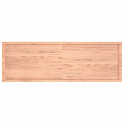 Table Top Light Brown 180x60x6 cm Treated Solid Wood Oak