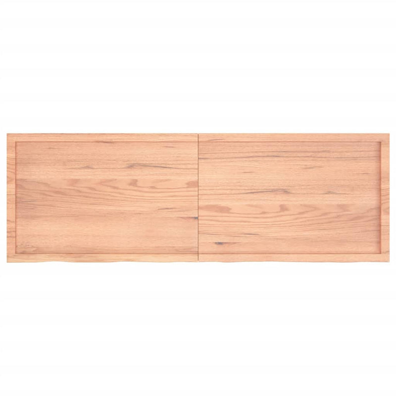 Table Top Light Brown 180x60x6 cm Treated Solid Wood Oak