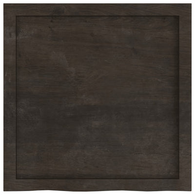 Table Top Dark Brown 60x60x4 cm Treated Solid Wood Oak