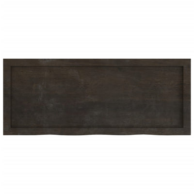 Table Top Dark Brown 100x40x4 cm Treated Solid Wood Oak