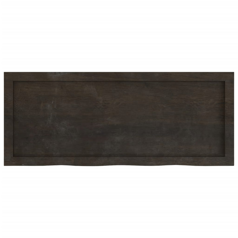 Table Top Dark Brown 100x40x4 cm Treated Solid Wood Oak