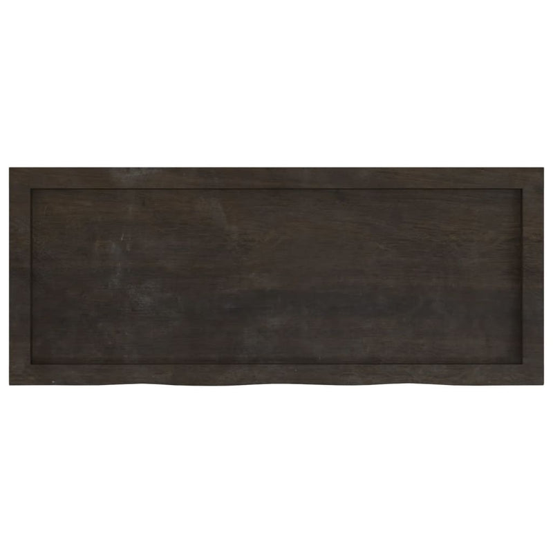 Table Top Dark Brown 100x40x6 cm Treated Solid Wood Oak