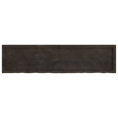 Table Top Dark Brown 160x40x4 cm Treated Solid Wood Oak