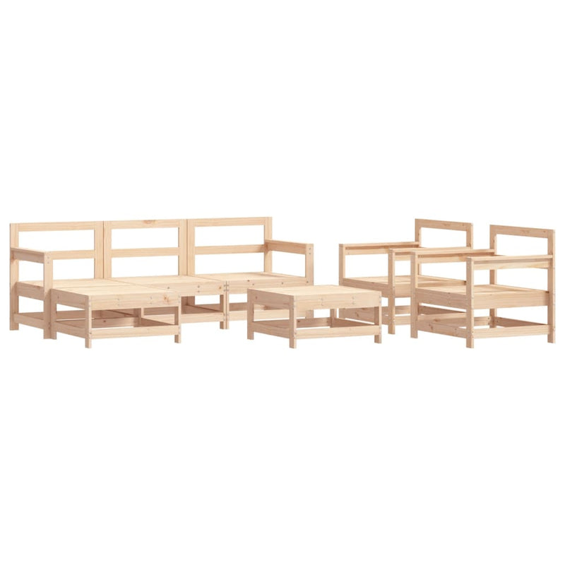 7 Piece Garden Lounge Set with Cushions Solid Wood